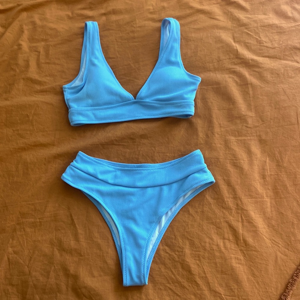 Lightly-worn Light Blue High-Waisted Bikini